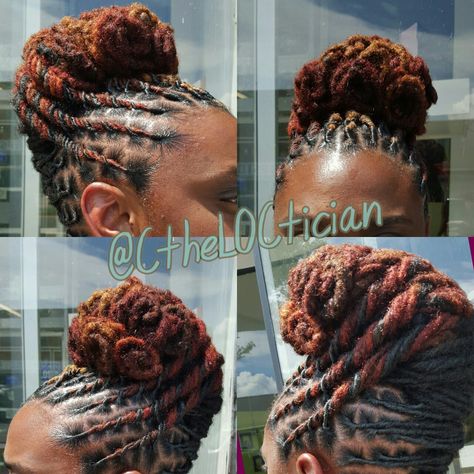 Locs, locs with color, ombre, wedding hair, loc styles, updos, loc updos, nice locs, beautiful locs, beautiful hair, braids, natural hair, loctician in Jacksonville Florida, best styles for everyday wear, hair art, loc art, not dread locs, Ciara the LOCTICIAN, CtheLOCtician.com, @CtheLOCtician Updo Locs Hairstyles, Loc Bantu Knots, Hair Loc Styles, Updo Locs Hairstyles For Women, Locs Hairstyles For Women, Loc Updo, Natural Updo, Twisted Hair, Dreads Girl