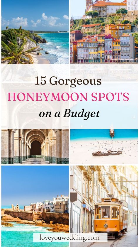 Honeymoon Asthetic, Honeymoon Destinations Usa, Budget Friendly Honeymoon Destinations, Cheap Honeymoon Destinations, Unique Honeymoon Destinations, Cheap Honeymoon, Affordable Honeymoon, Top Honeymoon Destinations, Europe Honeymoon