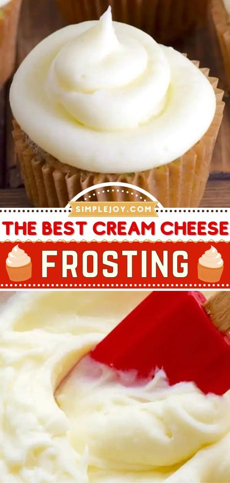 The BEST Cream Cheese Frosting, frosting, desserts, sweet treats Best Cream Cheese Frosting Recipe, Simple Cream Cheese Frosting, Homemade Cream Cheese Icing, The Best Cream Cheese Frosting, Best Cream Cheese Frosting, Cream Cheese Icing Recipe, Cream Cheese Frosting Easy, Baked Items, Cheese Frosting Recipe