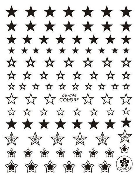 Perfect Solid & Hollow Pentagram Stars 4 Colors 3D Self-Adhesive Nail Stickers CB046 Cricut Nail Art Vinyl Decals Free Printable, Star Nail Stickers, Nail Stickers Printable, Nails Decals, Nail Stickers Designs, Nail Decals Designs, Diy Nails Stickers, Nails Stickers, Silver Nail Art