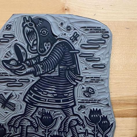 Kathleen Neeley on Instagram: "New guy, almost ready to proof  #linocut #printmaking #lino #printmaker #reliefprint #blockprint #wip" Kathleen Neeley, New Guy, Linocut Printmaking, Relief Print, Almost Ready, Linocut, Printmaking, Block Print, On Instagram