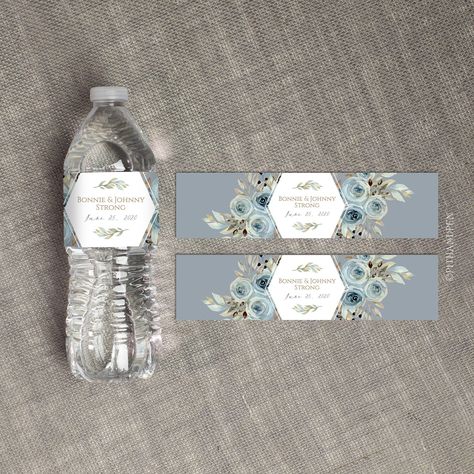 Water Bottle Label Design Weddings, Wedding Water Bottle Labels, Water Label Design, Wedding Bottle Labels, Water Bottle Labels Wedding, Water Bottle Labels Template, Bottle Label Template, Water Wedding, Wedding Bottles