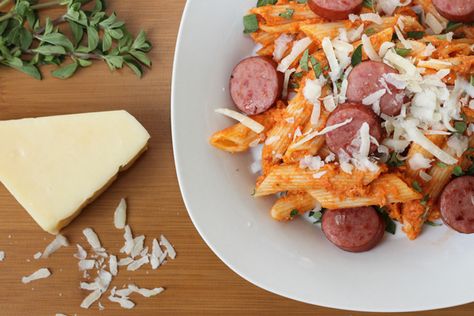 Vodka Sauce With Sausage, Recipe With Kielbasa, Sausage Rigatoni Vodka Sauce, Sausage And Vodka Sauce Pasta, Penne Alla Vodka With Sausage, Spicy Vodka Pasta With Sausage, Penne Alla Vodka Recipe, The Girl On The Train, Penne Vodka