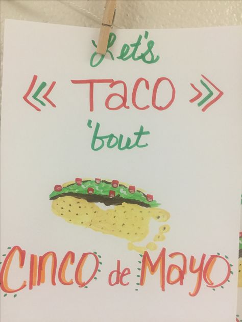 Cinco de Mayo Taco Infant Footprint Art May Art Projects, Infant Footprint Art, Taco Crafts, Baby Footprint Crafts, Daycare Art, Baby Art Crafts, May Art, Baby Footprint Art, Diy Father's Day Crafts