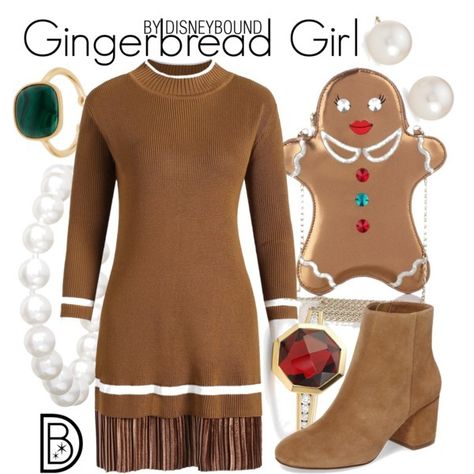 Disney Bound - Gingerbread Girl Gingerbread Outfit, Best Ugly Christmas Sweaters, Ugly Christmas Sweater Ideas, Outfit Fiesta, Christmas Sweater Ideas, Disney Attire, Costume Clothes, Christmas Jumper Day, Gingerbread Lady