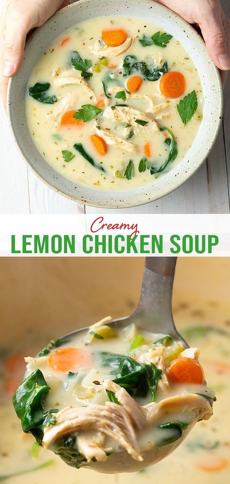 Low Carb Greek Lemon Chicken Soup, Kale Lemon Soup, Lemon Chicken Farro Soup, Greek Lemon Chicken And Farro Soup, Creamy Lemon Chicken Noodle Soup, Lemony Chicken Soup, Lemon Chicken Quinoa Soup, Lemon Chicken Feta Soup, Creamy Lemon Soup