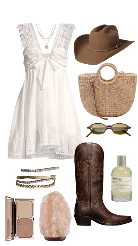 #outfitinspo #summer Country Dresses Concert, Country Concert Outfit Summer Dress, Cold Concert Outfit Country, Noah Kahan Inspired Outfit, Luke Combs Concert Outfit Summer, Country Outfits Dresses, Modern Country Outfits, Country Concert Outfit Dress, Country Concert Dress Outfit