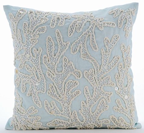 Light Blue Pillows Cover, 16"x16" Square Cotton Linen Pillows Covers For Couch - Pearly Sea Tangle https://etsy.me/2Uv3yMk #housewares #pillow #blue #linen #living #square #coveronly #no #lightbluecushions Light Blue Couches, Light Blue Cushions, Light Blue Pillows, Modern Decorative Pillows, Coral Pillows, Blue Cushion Covers, Blue Pillow Covers, Accent Throw Pillows, Linen Pillow Covers