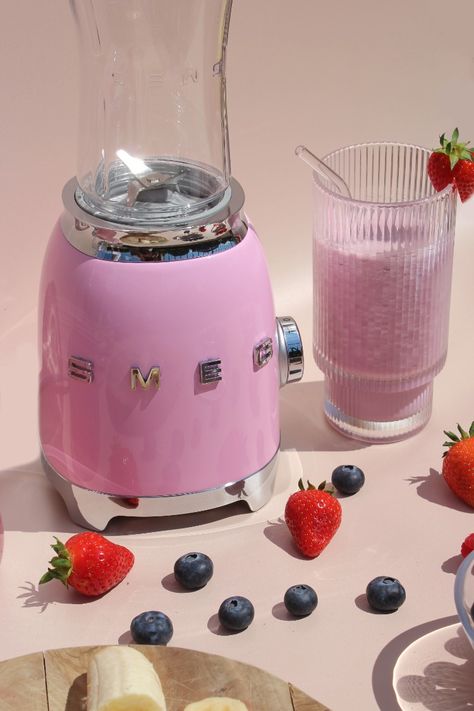 Introducing Smeg's new smoothie king – the stylish Personal Blender.

🍒  A stylish way to serve smoothies, soups and juices.
🍌  Blends fruit and veg in the blink of an eye.
🍑  Bottle-To-Go containers offer an instant carry-out.
🍓  Perfect for morning commutes, gym nutrition, and pick-me-ups. 
🍏  Convenient and compact to sit on a worktop or store away.

Available in seven signature finishes.

#SmegUK #Smeg #PersonalBlender #PBF01 #SmegBlender #RetroBlender Blender Aesthetic, Smeg Blender, Provincial Kitchen, Smoothie Aesthetic, Blender Smoothie, Pop Up Cafe, Gym Nutrition, Personal Blender, Best Smoothie