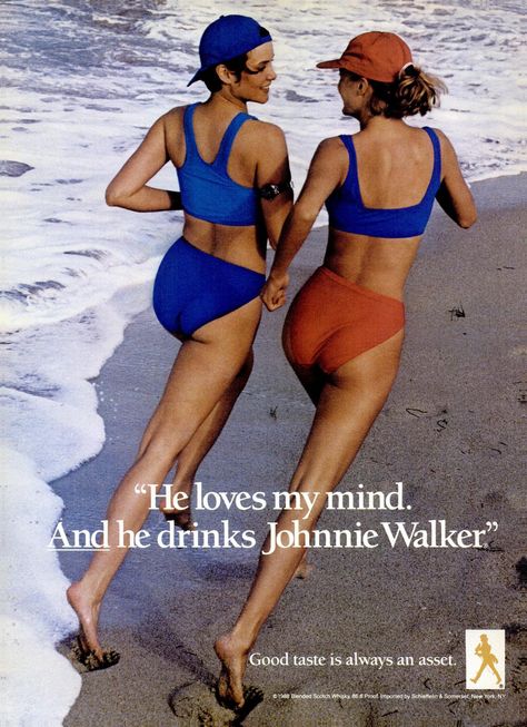 Johnnie Walker Whisky, Patti Hansen, Lauren Hutton, Retro Ads, Johnnie Walker, Vintage Summer, Vintage Ads, Vintage Advertisements, Scotch