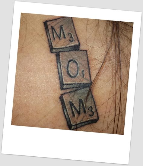 Scrabble Tattoo Ideas, Scrabble Tattoo, Scrabble Game, Dad Tattoo, Gaming Tattoo, Dad Tattoos, Memorial Tattoo, A Rat, Tattoo Art Drawings