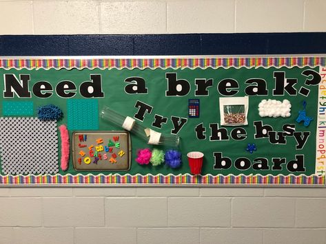 Sensory Bulliten Board, Sensory Display Boards, Tactile Bulletin Board Ideas, Destress Bulletin Board Ideas, Sensory Wall Classroom, Aba Bulletin Board Ideas, Bulletin Boards For Special Ed Classroom, Occupational Therapy Bulletin Board Ideas, Sensory Bulletin Board