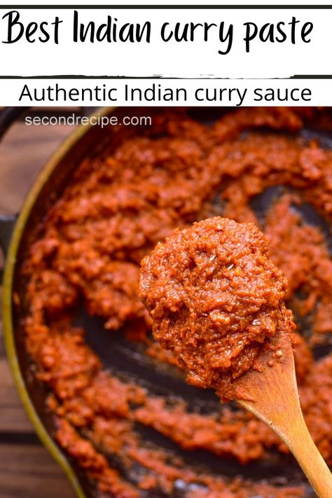 Best Indian curry sauce recipe to make weeknight curries simple Homemade Curry Paste, Simple Curry Sauce, Curry Paste Recipe Easy, Indian Curry Sauce Recipe, Red Curry Sauce Recipe, Indian Curry Paste Recipe, Indian Simmer Sauce, Curry Sauce Recipe Indian, Curry Base Recipe