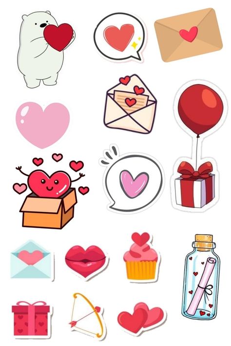 Valentines Stickers Aesthetic, Cute Love Stickers Printable, Aesthetic Love Stickers, Stickers Aesthetic Love, Love Stickers Printables Scrapbooking, Love Scrapbook Stickers, Wallpaper Iphone Valentines, Day Wallpaper Aesthetic, Wallpaper Valentines Day