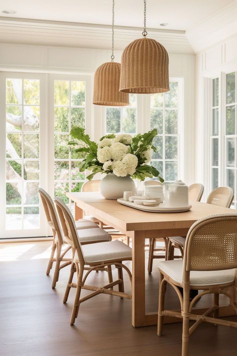 Aesthetic Small Dining Room, Large Dining Room Decor, California Casual Dining Room, Contemporary Dining Room Ideas, Cute Dining Room, Pretty Dining Room, Dining Table For 10, Informal Dining Room, Dinig Room