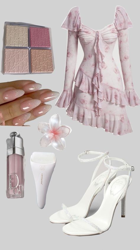 🎀Feminine Outfit 🎀 Flowy Feminine Outfits, Ingenue Romantic, Soft Princess, Neutral Clothes, Soft Girl Style, Princess Life, Feminine Outfits, Pink Eyeshadow, Neutral Outfit