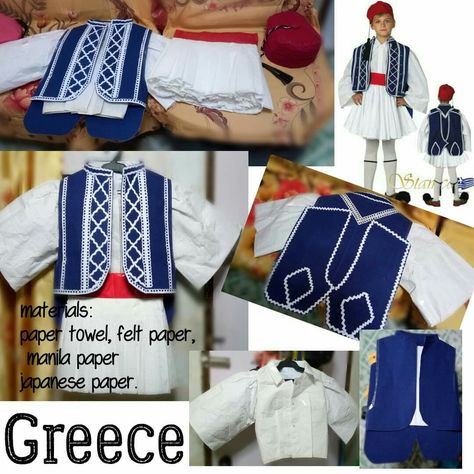 United Nation paper costume ideas. United Nation Costume Ideas, United Nations Costume For Kids, United Nations Costume, Greece Costume, Paper Costume, United Nation, Costume For Kids, Kids Gown, Japanese Paper