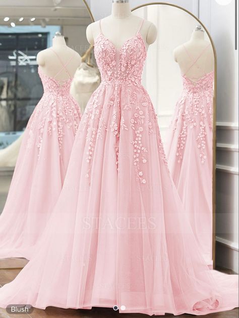 Pastel pink prom dress