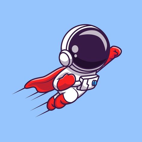 Cute astronaut super hero flying cartoon... | Premium Vector #Freepik #vector Astronaut Illustration, Astronaut Cartoon, Moon Cartoon, Science Icons, Cute Astronaut, Lab Logo, Space Drawings, Astronaut Art, Color Drawing