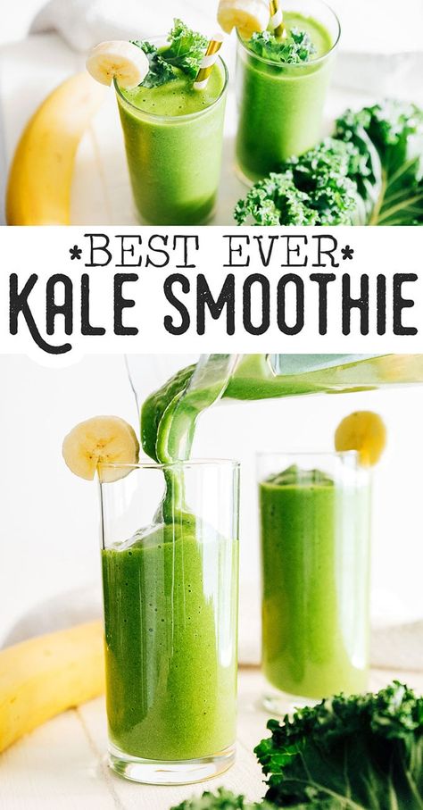 Pineapple Kale Smoothie, Smoothie Kale, Kale Smoothie Recipes, Healthy Breakfast Idea, Smoothie Fruit, Kale Smoothie, Smoothie Detox, Healthy Breakfast Smoothies, Pineapple Smoothie