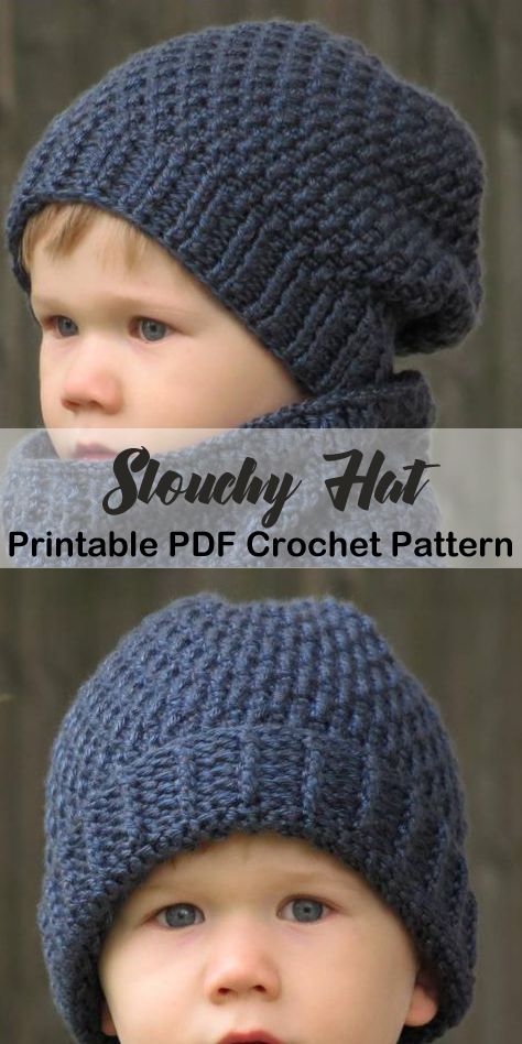 crochet slouchy hat pattern - winter hat - beanie crochet pattern - amorecraftylife.com #hat #crochet #crochetpattern Slouch Beanie Crochet Pattern, Kids Hats Patterns, Crochet Baby Cap, Crochet Hats For Boys, Crochet Beanie Pattern Free, Crochet Slouchy Beanie, Crochet Slouchy Hat, Beanie Outfit, Crochet Baby Beanie