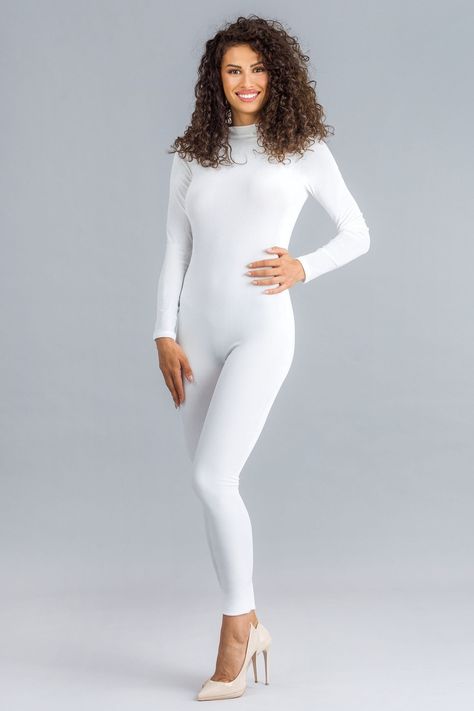 Velvet Catsuit, White Catsuit, Turtle Neck Style, Onesie Costumes, Festival Costume, Colorful Jumpsuit, Festival Costumes, White Bodysuit, Stretch Velvet