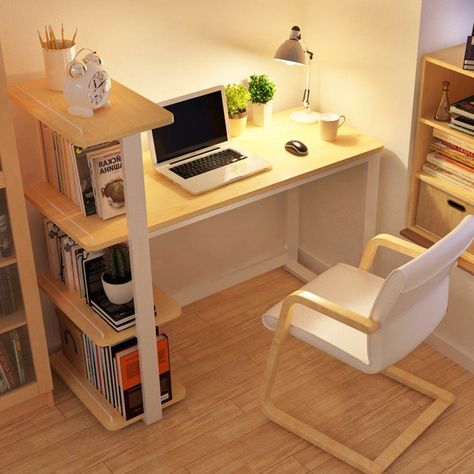 Computer Desk Design, Diy Computer Desk, Modern Home Office Desk, Ikea Bookcase, Study Table Designs, Modern Computer Desk, Bookcase Desk, Pc Table, Office Lounge