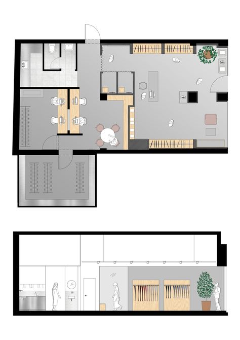 Gallery of KAV fashion studio / Keren Offner - ok design - 16 Fashion Designer Studio Office, Fashion Design Studio Workspaces, Workshop Space Design, Urban Farming Architecture, Studio Plan, Small Apartment Layout, Fashion Design Studio, Architecture Thesis, Studio Floor Plans