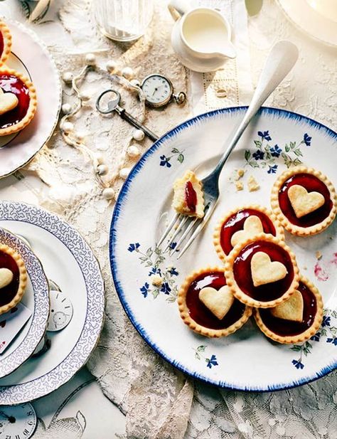 Queen of Hearts tarts - the perfect snack from Kim Morphew Edible Tea Cups, Alice In Wonderland Tea Party Birthday, Jam Tarts, Mad Hatters Tea Party, Alice Tea Party, Mad Hatters, Alice In Wonderland Tea Party, Afternoon Tea Parties, Tea Party Ideas