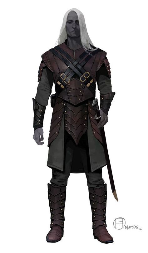 Dungeons & Dragons: Drow (inspirational) - Album on Imgur Brian Matyas, Drow Male, Dark Elves, Heroic Fantasy, Leather Armor, Fantasy Races, Model Sheet, Dark Elf, Rpg Characters