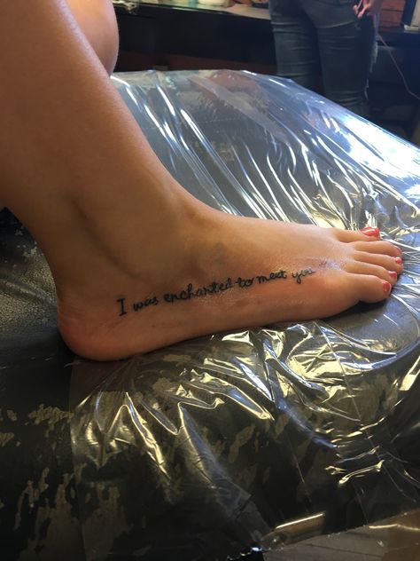 "I was enchanted to meet you" Taylor Swift #foottattoos #taylorswift #tatto I Was Enchanted To Meet You Tattoo, Enchanted Taylor Swift Tattoo, Taylor Swift Enchanted Tattoo, Enchanted Tattoo Taylor Swift, Enchanted Tattoo, Taylor Swift Enchanted, Taylor Swift Tattoo, Foot Tattoos, Taylor S