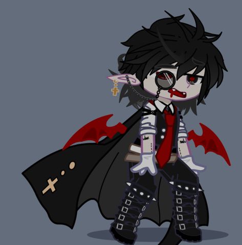 Goth Gacha Club Outfits Male, Gacha Life Vampire Outfit, Gacha Club Vampire Oc, Zombie Oc Male, Gacha Vampire, Gacha Life Sleep Outfits, Emo Look, Male Vampire, Vampire Clothes