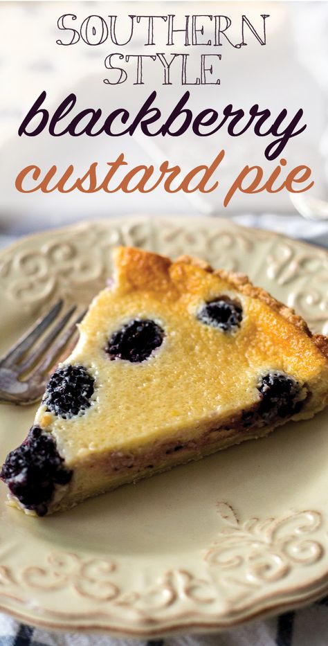 Homemade Southern Style Blackberry Custard Pie. From-scratch crust, creamy custard buttermilk filling and fresh blackberries baked together into a comforting dessert. [ad] #SeeHowFreshWorks - www.platingpixels.com Blackberry Custard, Blueberry Custard Pie, Blueberry Custard, The Best Keto Recipes, Custard Pie Recipe, Best Keto Recipes, Diy Easy Recipes, Postre Keto, Joy Filled Eats