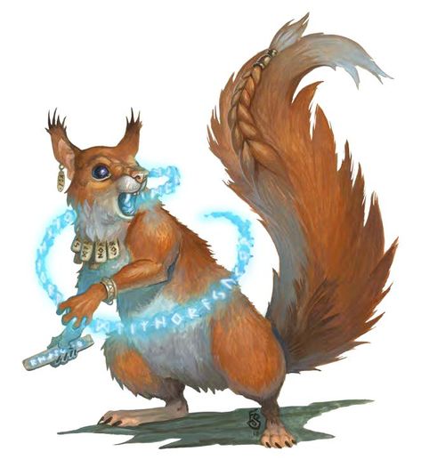 Ratatosk: New Squirrel-Folk Variants (Part Two) - Kobold Press Kobold Press, World Tree, Squirrel Art, Creepy Monster, Magic Items, Fairy Artwork, Inner Power, Alien Creatures, Mystical Art