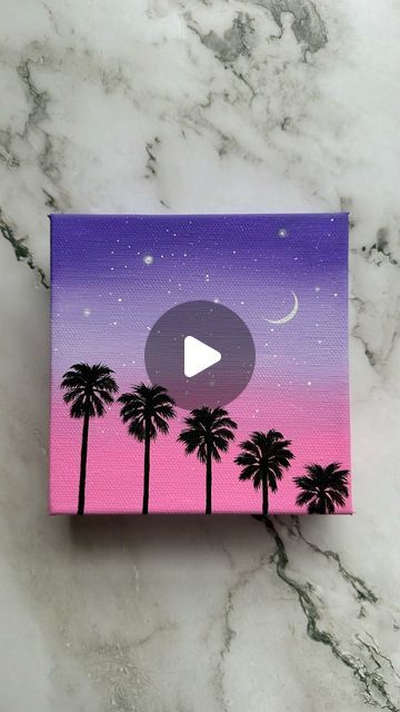 Artsy Esme ♡ on Instagram: "easy & simple painting 🌴💕✨ #painting #art #palmtrees #artreels #reels" Sunset On Canvas Easy, Sunsets Paintings Easy, How To Draw Sunset, Paint Sunset Easy, Simple Sunset Drawing, Sunset Watercolor Painting Easy, Easy Acrylic Painting Ideas Simple, Easy Sunset Painting For Beginners, Simple Sunset Painting