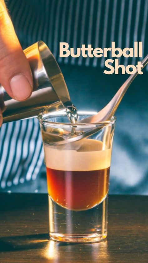 The Butterball Shot is a delicious symphony. It blends the smooth, creamy texture of Irish cream with the sweet, caramel-like flavor of butterscotch liquor. #ButterballShot #Shot Butterscotch Liquor Drinks, Easy Shot Recipes, Cinnamon Schnapps, Baileys Cocktails, Butterscotch Candy, Shooter Recipes, Creamy Cocktails, Dessert Shots, Liquor Shots