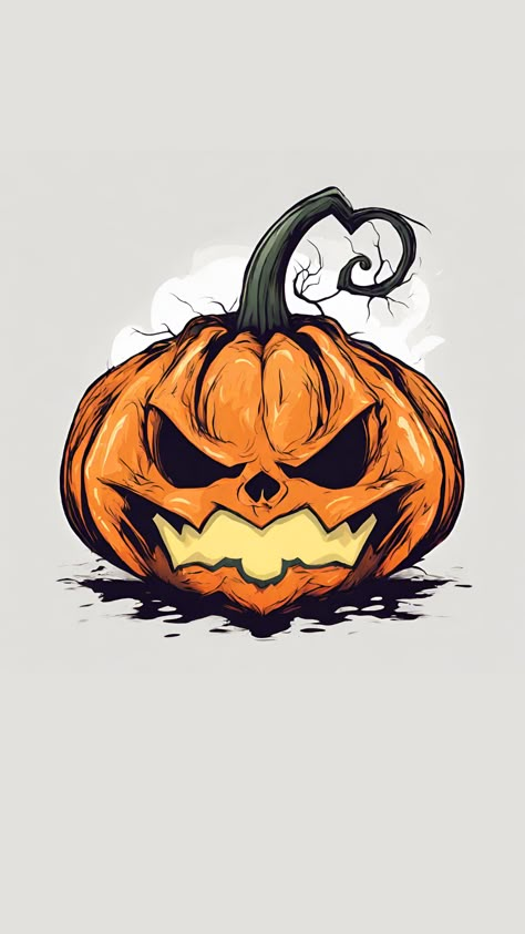 Pumpkin Drawing Scary, Rotten Pumpkin Drawing, Pumpkin Drawings Halloween, Cute Halloween Drawings Pumpkin, Creepy Pumpkin Tattoo, Pumpkin Designs Scary, Halloween Digital Art Ideas, Evil Pumpkin Drawing, Halloween Drawing Pumpkin