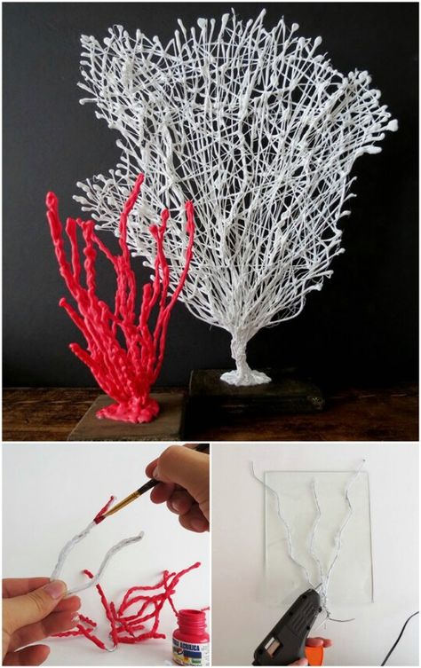 Hot Glue Art, Diy Glue, Glue Art, Wedding Crafts Diy, Ocean Crafts, Cool Art Projects, Seashell Crafts, Glue Crafts, Shell Crafts