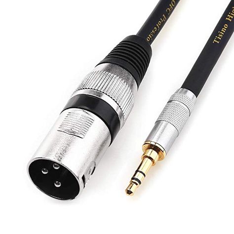 TISINO 1/8 Inch TRS Stereo to XLR Male Unbalanced Cable 3.5mm Mini Jack to XLR Cord -1.6ft/50cm Xlr Cable, Voice Recorder, Electronic Drums, Powered Speakers, Audio Technica, Recording Equipment, Hifi Audio, Circuit Diagram, Drum Machine