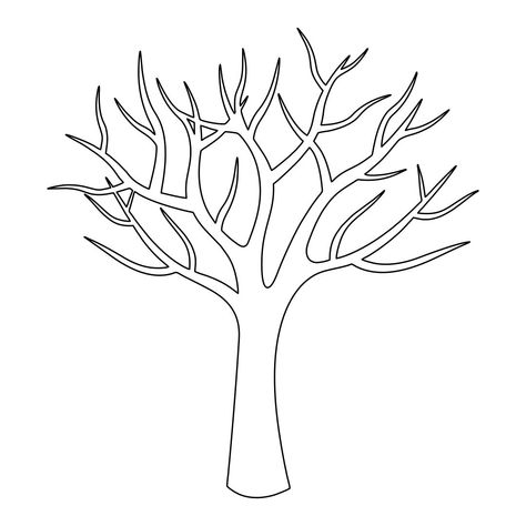 Spring Tree Template Spring Tree Art, Pumpkin Template Printable, Halloween Pumpkin Templates, 100 Días De Clases, Printable Tree, Artistic Activities, Family Tree Printable, Flower Templates Printable, Christmas Ornament Template