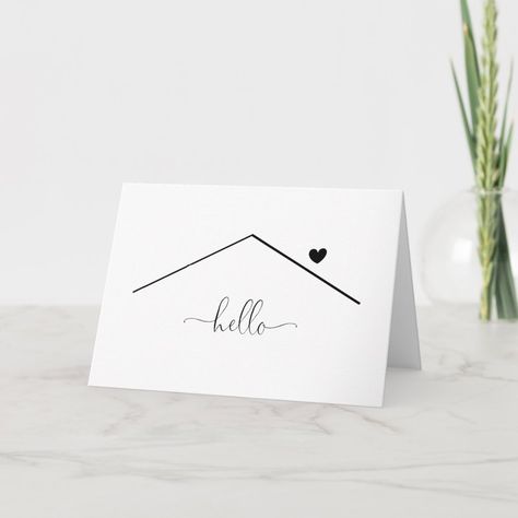 Blank Home Realtor Just to Say Hello Greeting Card  Zazzle Realtor Cards, Just To Say Hello, Hello Greeting, Real Estate Gifts, Greeting Card Size, 카드 디자인, Gift Business, Design Apartment, Custom Greeting Cards