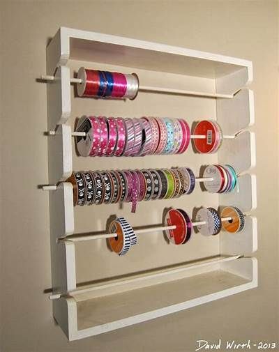 Arts and Crafts Room - Ribbon Rack, Spool Organizer, Arts And Crafts Room, Ribbon Rack, Balloon Bar, Studio Storage, Ribbon Holders, Ribbon Organization, Ribbon Storage, Paris Bedroom