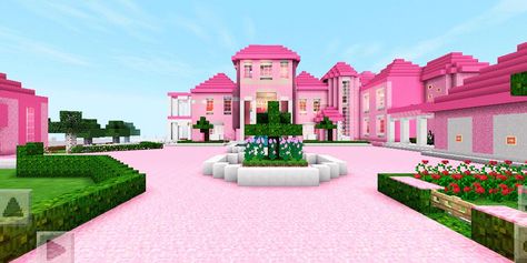 Pretty Minecraft Houses, Big Minecraft Houses, Pink Mansion, Minecraft Japanese House, Minecraft App, Minecraft Houses For Girls, Mojang Minecraft, Minecraft Houses Blueprints, Minecraft Interior