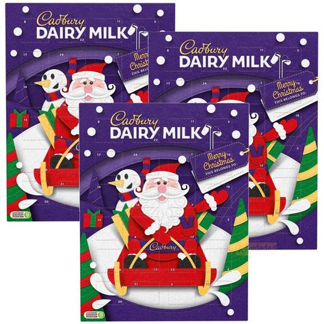 Dairy Milk Chocolate Christmas Advent Calendar for Children & Adults, 24 Gifts - 90g (Pack of 3) Advent Calendar Chocolate, Christmas Feels, British Christmas, Chocolate Advent Calendar, Dairy Milk Chocolate, Christmas Countdown Calendar, Cadbury Dairy Milk, Chocolate Christmas, Countdown Calendar