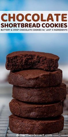 Simple Shortbread Recipe, Recipe With Cocoa Powder, Cookies With Kids, Shortbread Recipe Easy, Cookies Shortbread, Cocoa Powder Recipes, Chocolate Shortbread, Chocolate Shortbread Cookies, Dessert Cookies