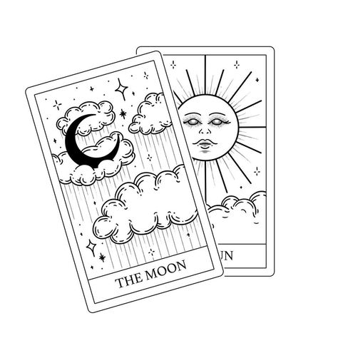 Moon Card Tattoo, Sun And Moon Tarot, Tarot Card Tattoo, Sun Tattoos, Card Tattoo, Discreet Tattoos, Card Drawing, Tat Ideas, Sun And Moon