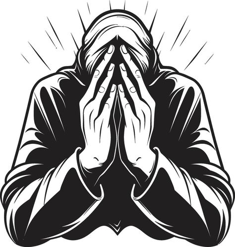 side view of a man praying on a prayer mat on a black background. Man Praying, Vector Brush, Prayer Mat, Spiritual Symbols, Praying Hands, Background Black, Background Background, A Prayer, Side View