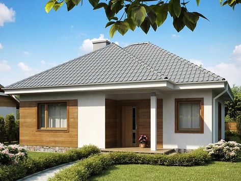 One Storey House, Bungalow Style House Plans, Open Concept Living Room, Kerala House Design, House Plan Gallery, Kerala Houses, House Construction Plan, Casa Exterior, House Outside Design