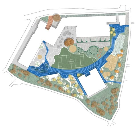 Bellahøj School « Landezine International Landscape Award LILA Urban Spaces Design, Landscape Architecture Diagram, Urban Ideas, Landscape Architecture Plan, Architecture Design Process, Architecture Portfolio Design, Warehouse Design, Urban Landscape Design, School Playground