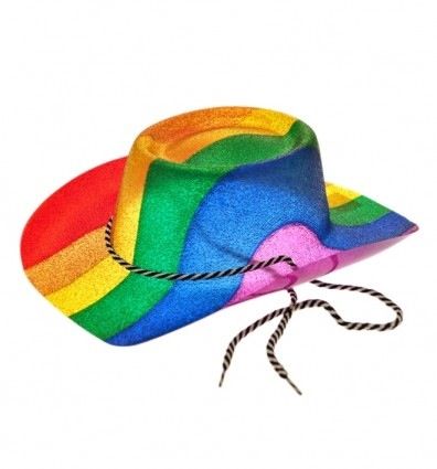 RAINBOW GAY PRIDE PARADE COWBOY HAT Pride Colours, Sombrero Cowboy, Rainbow Hat, Horseback Riding Outfits, Rainbow Hats, Gay Pride Parade, Glitter Rainbow, Vintage Fashion 1950s, Fancy Dress Party